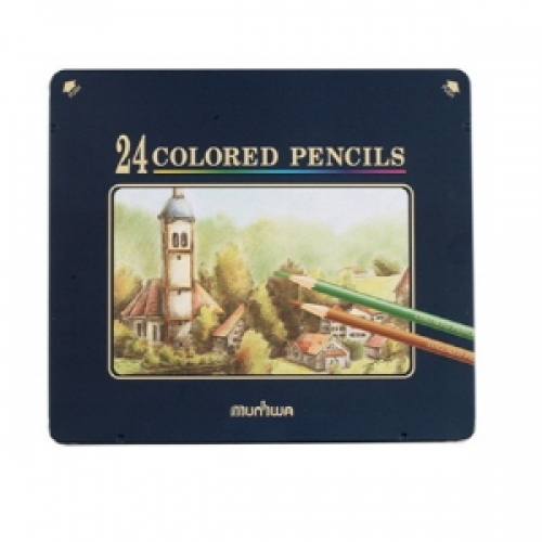 문화 목색연필-24색문구 사인펜 색연필