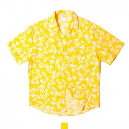 남자셔츠 하와이안 야자수 옐로우 반팔셔츠