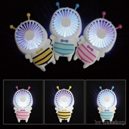 꿀벌캐릭터 LED 미니 선풍기