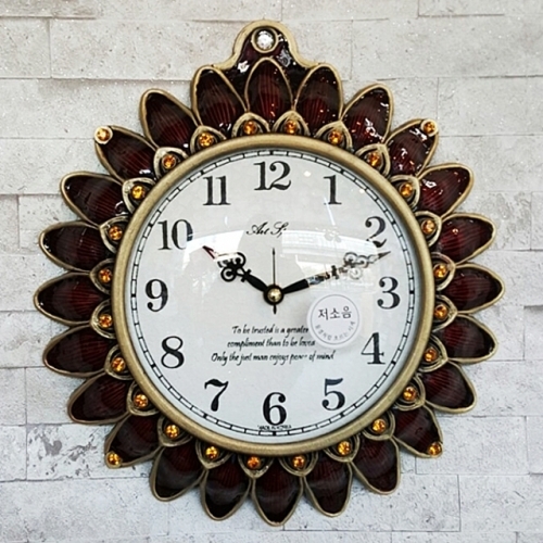 해바라기 시계 - 레드 단면 단면시계 벽걸이시계 소품 인테리어 선물 집들이