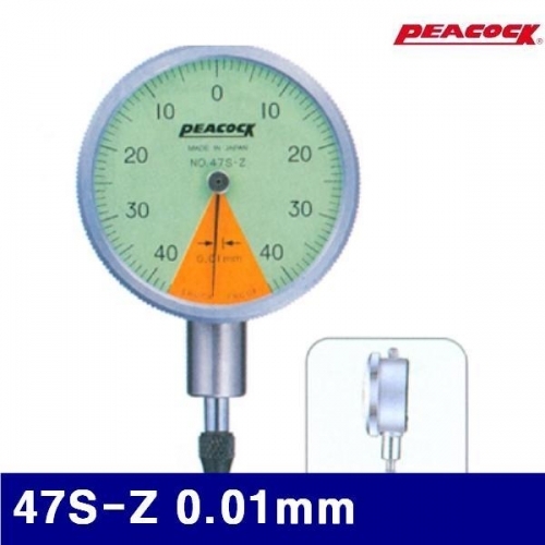 피코크 106-0249 다이얼 게이지소형일회전(볼포인트)x 47S-Z 0.01mm (1EA)