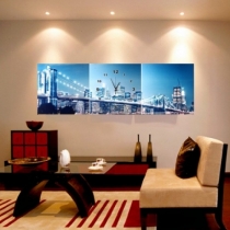 시티 브릿지 병풍 벽시계(120cm×40cm) 벽시계 인테리어벽시계 무소음벽시계