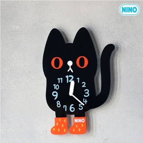 니노 타임 NTMA-105 검은고양이 (대) 디자인 아크릴 벽시계