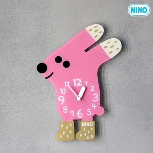 니노 타임 NTMA-103 분홍토끼 (대) 디자인 아크릴 벽시계