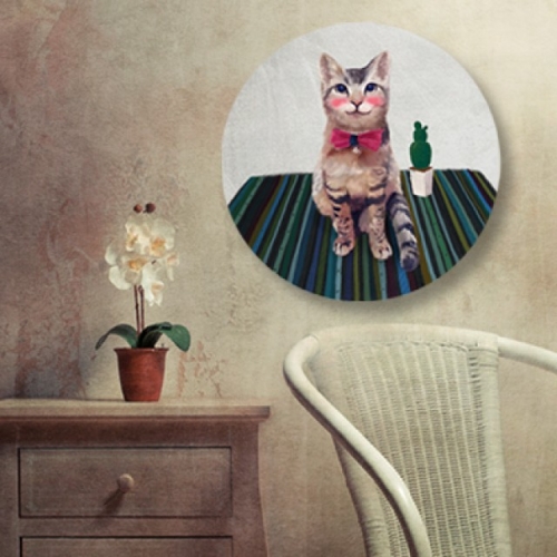 귀여운 고양이그림 인테리어소품 캔버스액자 감동갤러리 전등 원형