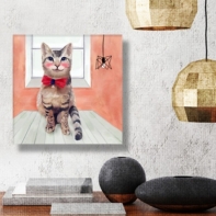 귀여운 고양이그림 인테리어소품 캔버스액자 감동갤러리 창문 정사각