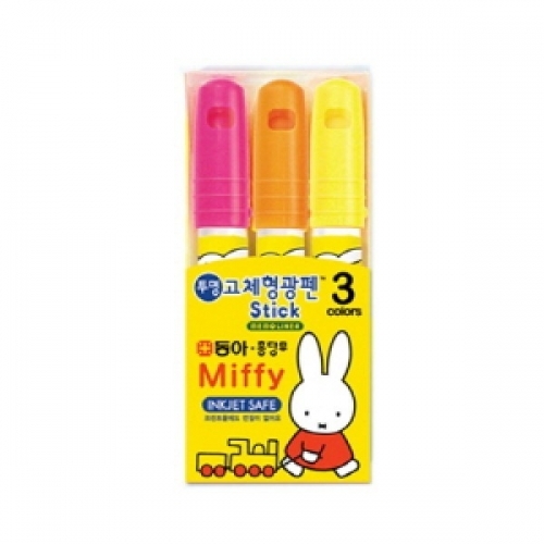 고체형광펜-3색문구 필기구 형광펜