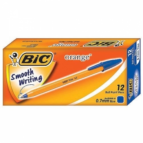 BIC)오렌지볼펜(0.7mm 청 12개입) 일반볼펜