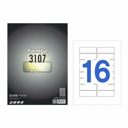 폼텍)잉크젯투명라벨(IC-3107_5매)-박스(60개입)
