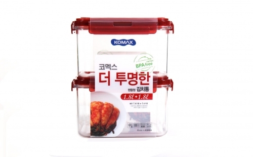 코멕스 더투명한 김치통 정사각 1.8L-1.8L 주방용품