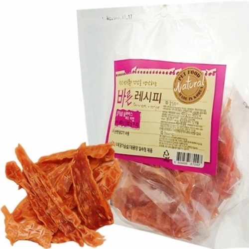 바른레시피 닭가슴살사사미(하드타입) 400g(실중량 100gX4) 애완용품 강아지수제간식