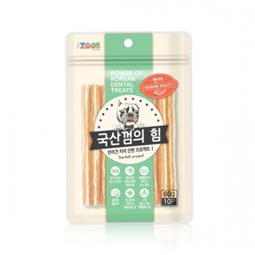 국산껌의 힘 60g(10p) 연어 애완용품 개껌