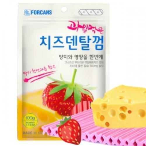 과일먹은 치즈덴탈껌100g - 딸기