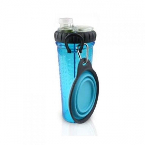 덱사스-휴대용 물병 스낵 듀오 -블루 애견급수기