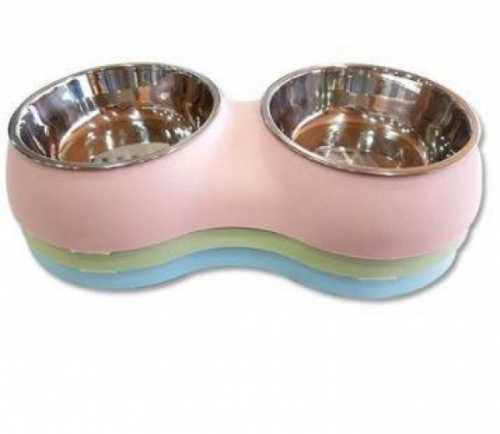 파스텔 고급 원형 식기(핑크)애견식기 강아지밥그릇