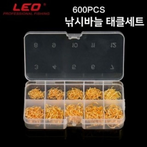 LEO 낚시바늘 태클세트 600 PCS 케이스포함 덕용낚시