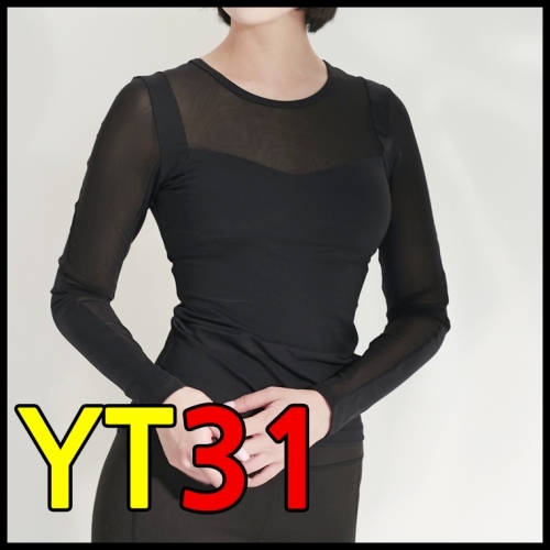 YT31/시스루티셔츠/긴팔티셔츠/요가복/트레이닝복/요가/필라테스