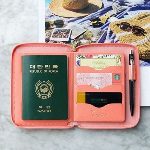 여권지갑 여행 여권 티켓 볼펜 카드 보관 수납 지갑