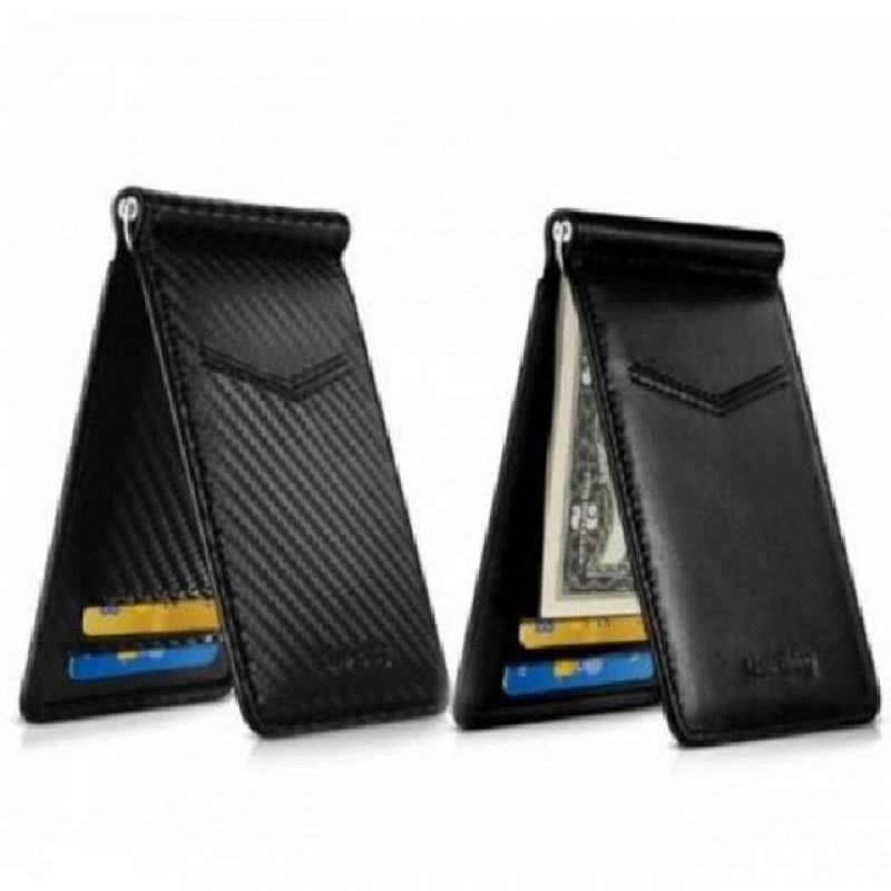 머니클립 지갑 탄소 섬유 RFID 차단 라이센스 ID 현금