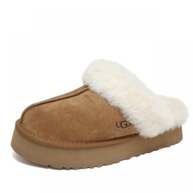 어그 UGG 디스케트 털슬리퍼 양털 스웨이드 방한 털신 체스트넛 1122550-CHE