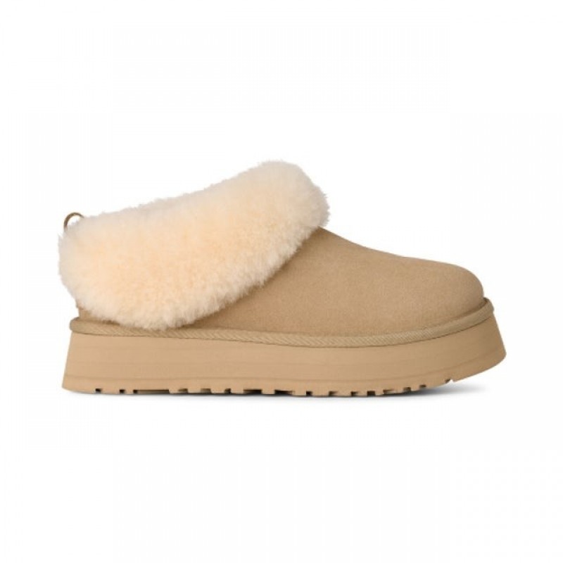 어그 UGG WOMEN 양모 칼라 앵클 슬리퍼 타젤 - 머스타드 시드 1171393-MDSD
