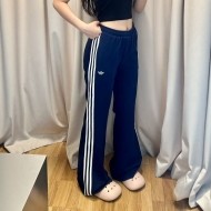 아디다스 우먼스 오리지널 와이드 트랙 팬츠 밴딩 롱팬츠 딥 인디고 KX6889