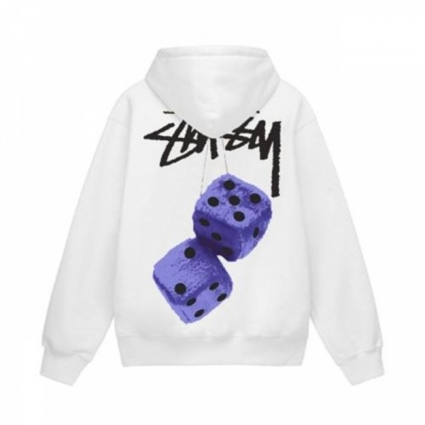 잇썸몰,Stussy 후드티 스투시 퍼지 다이스 피그먼트 로고 긴팔 후드 티셔츠 남녀공용 커플티