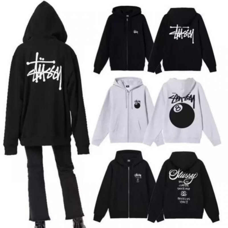 스투시 긴팔티 STUSSY 베이직 집업 티 Hood 후드티 후드집업 후디