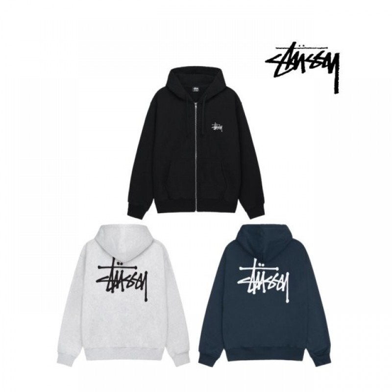 스투시 베이직 로고 풀오버 후드티 집업 STUSSY Basic ZIP Hood