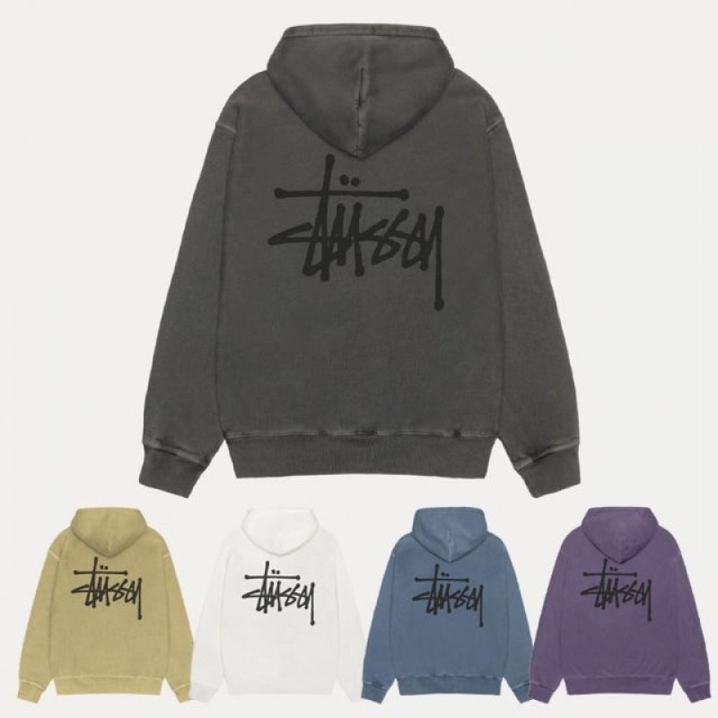 스투시 후드집업 후드티 맨투맨 베이직 피그먼트 다이드 남성 여성 자켓 5컬러