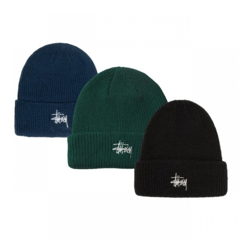 스투시 베이직 커프 비니 포레스트 1321019