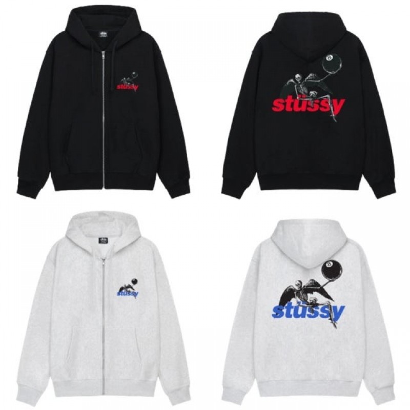 스투시 베이직 후드 집업 블랙 1975000