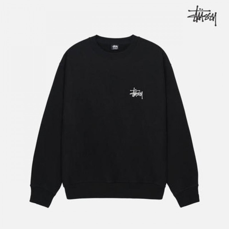 스투시 맨투맨 티셔츠 베이직 크루넥 백로고