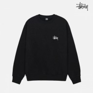 스투시 맨투맨 티셔츠 베이직 크루넥 백로고