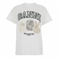 GANNI 애니멀 프린트 티셔츠 T4237 151